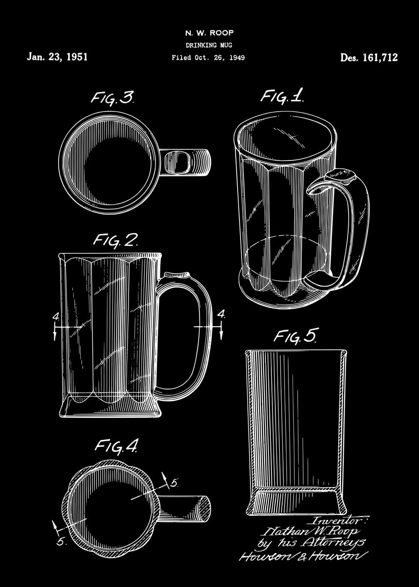 'Drinking mug patent' Poster by RelDesign | Displate