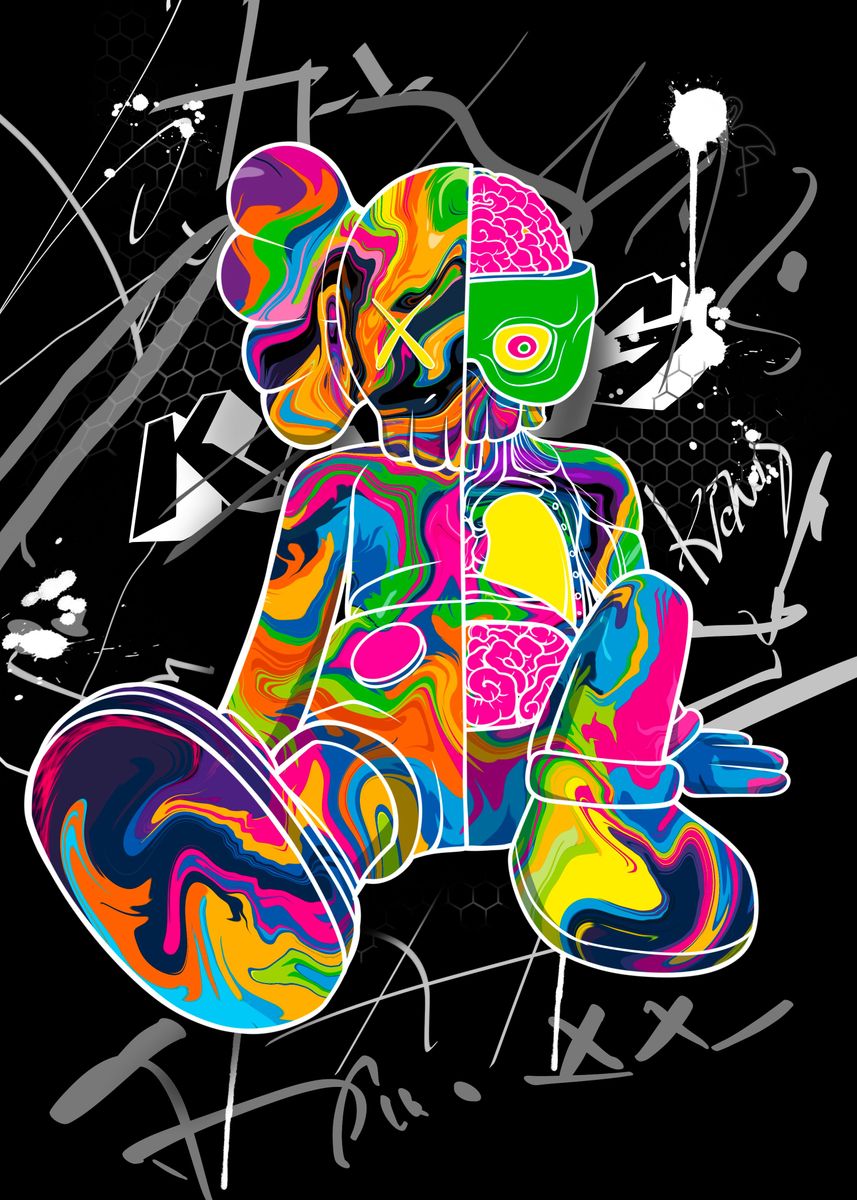 'kaws posters ' Poster, picture, metal print, paint by Boon Edgar