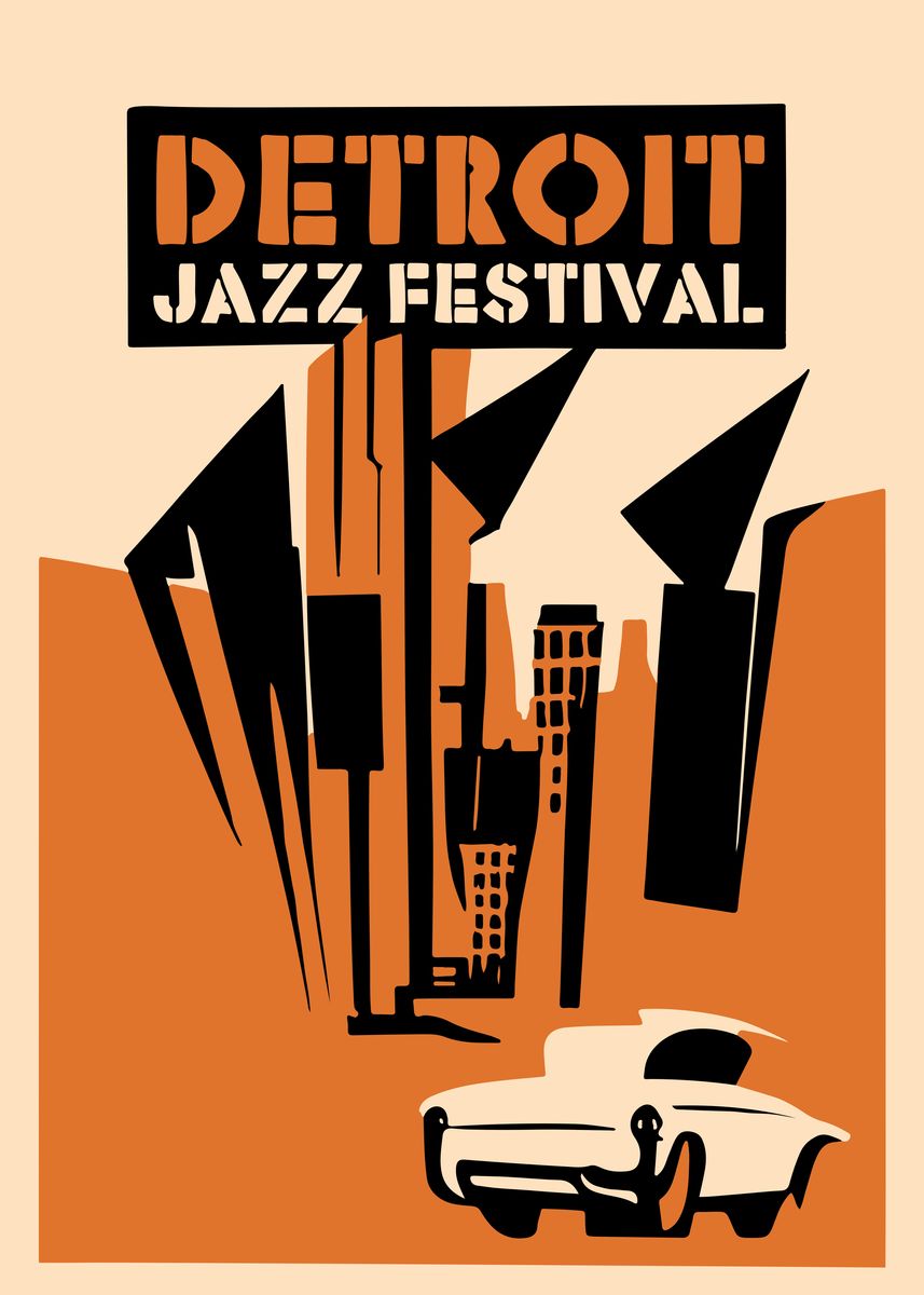 'Detroit Jazz Festival ' Poster, picture, metal print, paint by