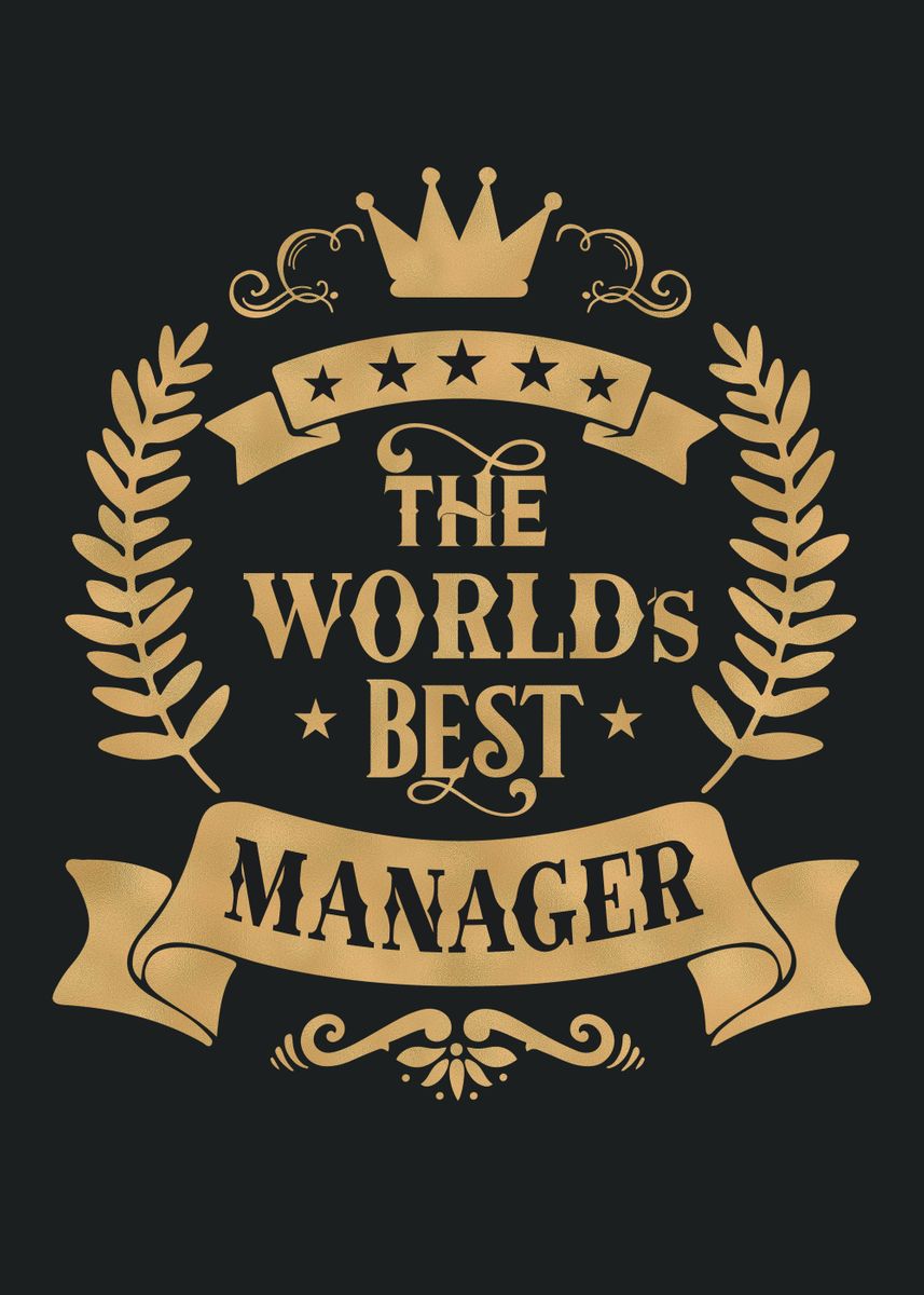  World Best Manager Poster Picture Metal Print Paint By XandYart 