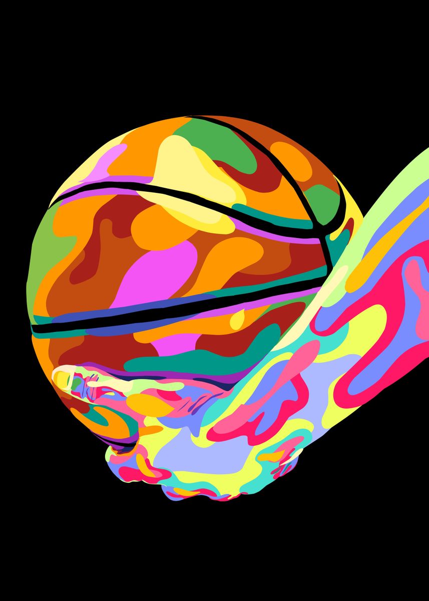 'Basketball in pop art' Poster by Ihsa Nuddin Displate