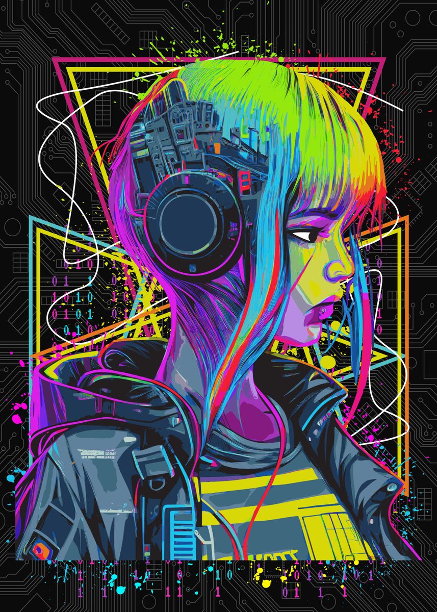 Anime cyberpunk girl - Anime Girls - Posters and Art Prints