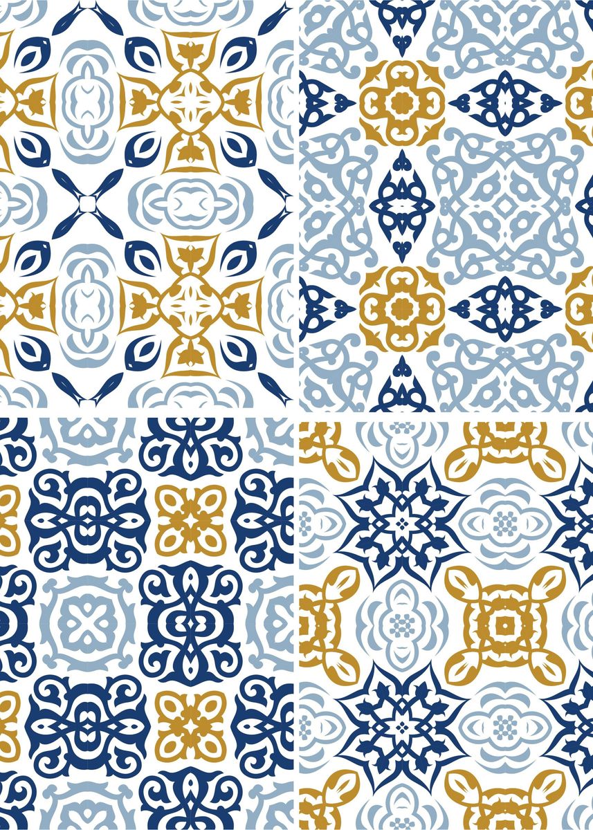 ‘Mediterranean BlueTile 173’ Poster by Aloke Design | Displate