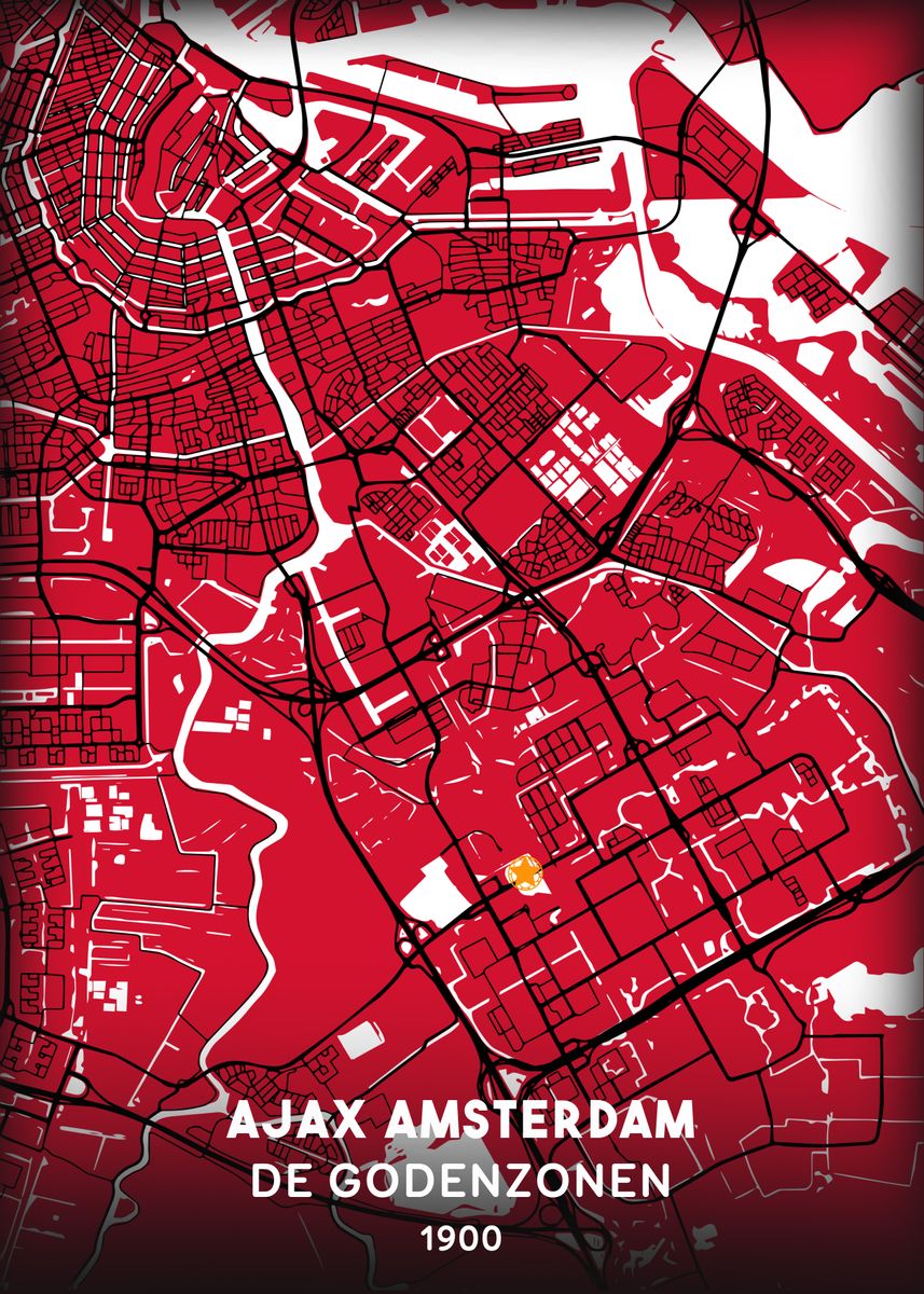 'Ajax Amsterdam ' Poster, picture, metal print, paint by Yates Madeline