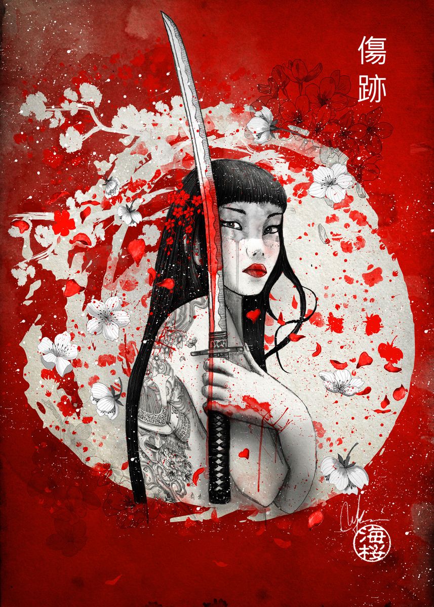 'Kizuato Scar ' Poster, picture, metal print, paint by Marine Loup ...