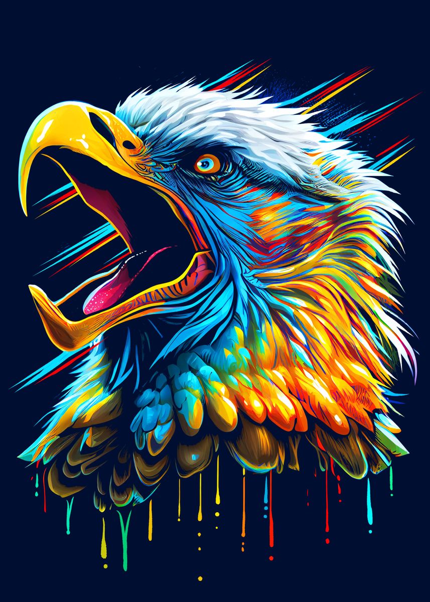 'Eagle cry' Poster, picture, metal print, paint by Alberto Perez | Displate