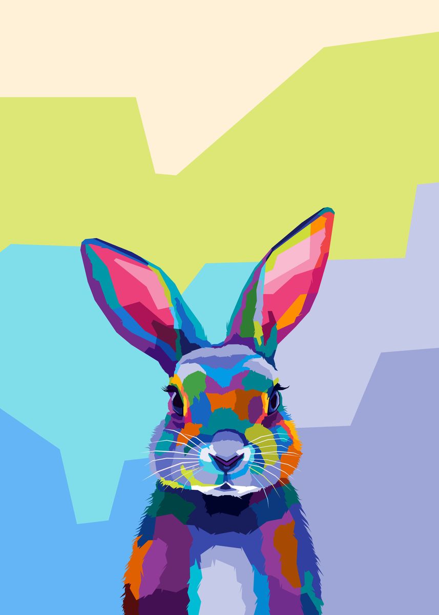 'Rabbit Pop art' Poster, picture, metal print, paint by Siksis Art ...