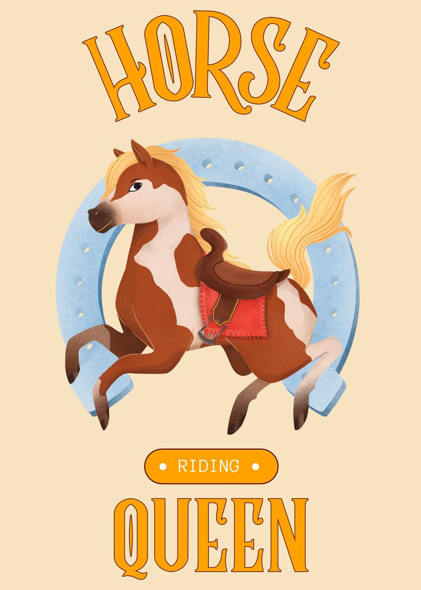 'Horse riding Queen' Poster, picture, metal print, paint by Max Ronn ...