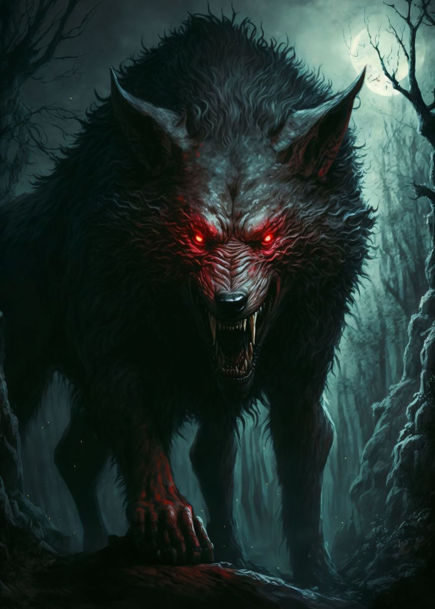 'The Dark Forest Wolf' Poster, picture, metal print, paint by Qrisio ...