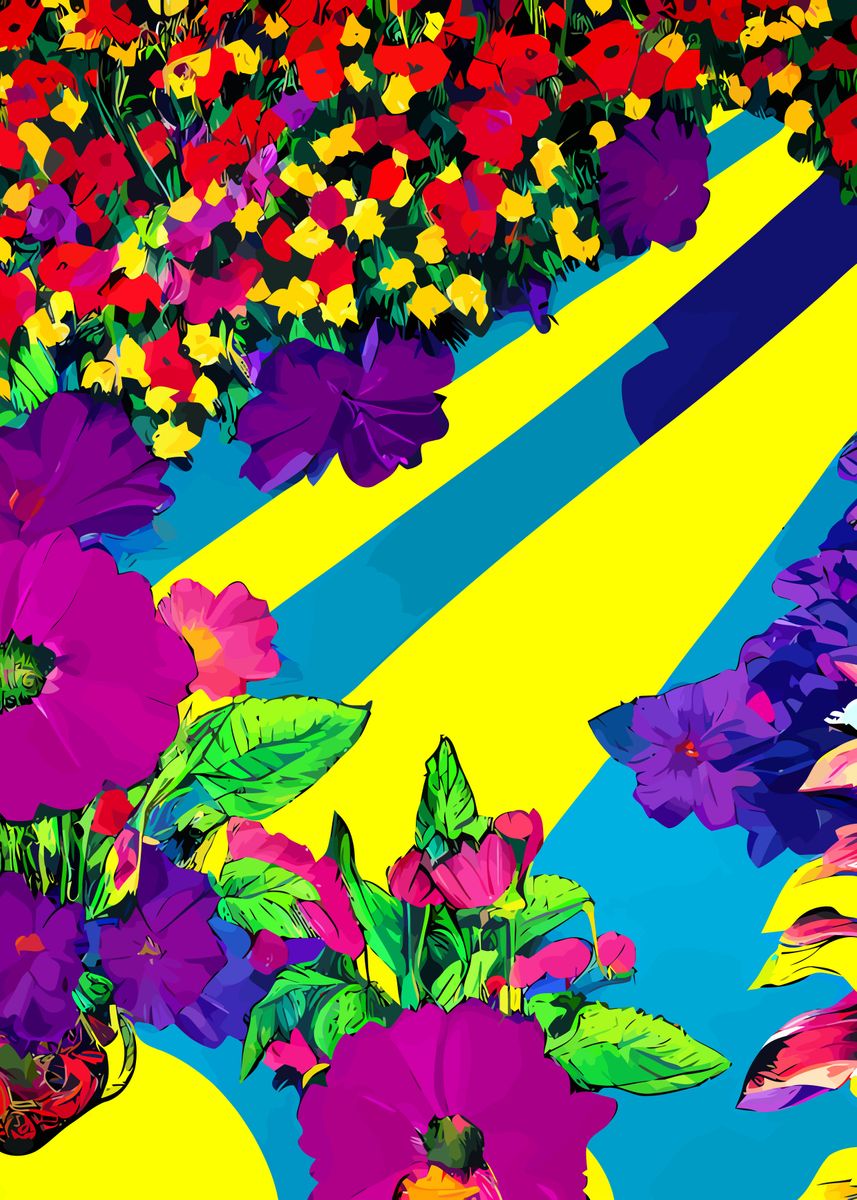 ‘Retro Floral Garden’ Poster by Prawny | Displate