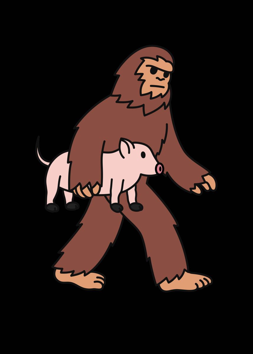 'Mini Pig Bigfoot' Poster by PetPrints Displate