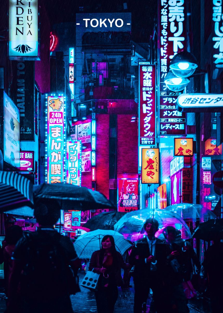 'Tokyo Street Neon' Poster by Noto Creative | Displate