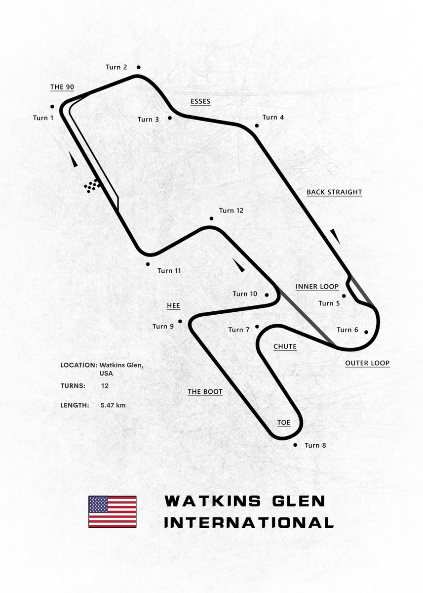 'Watkins Glen International' Poster by Faissal Thomas Displate