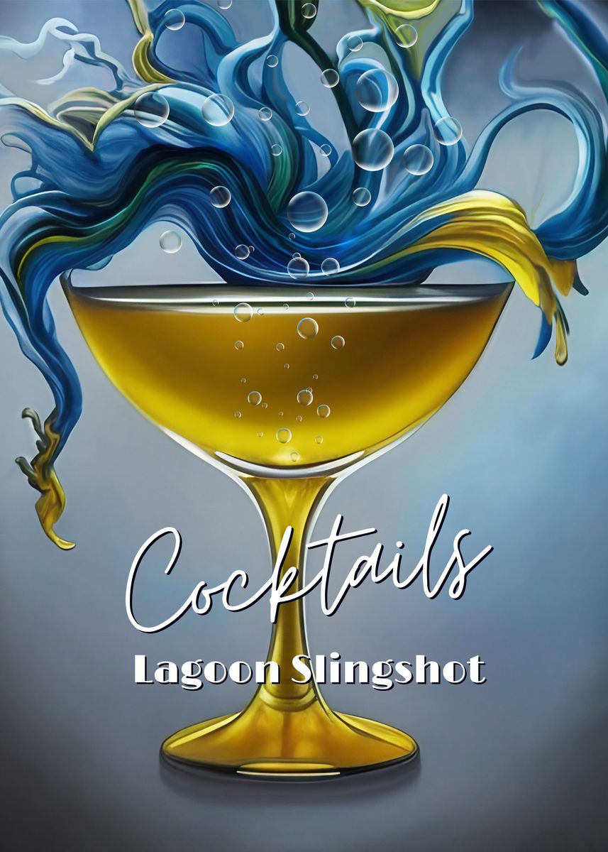 'Lagoon Slingshot' Poster, picture, metal print, paint by Megan Morris