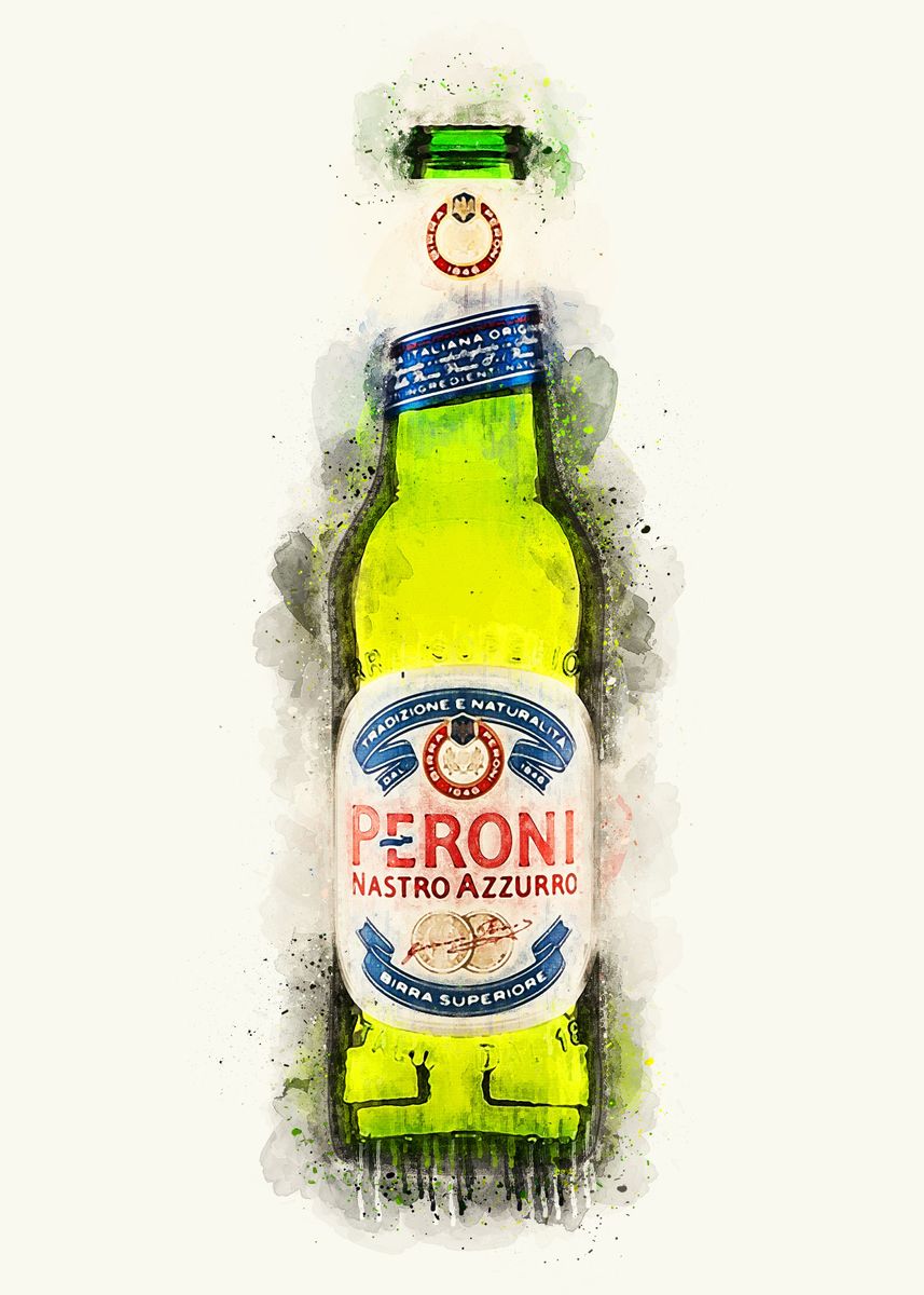 'Vintage Beer Watercolor' Poster by Katty | Displate