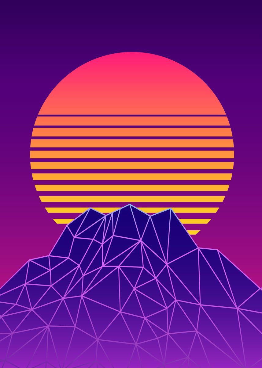 ‘Classic Purple Synthwave’ Poster by EDM Project | Displate