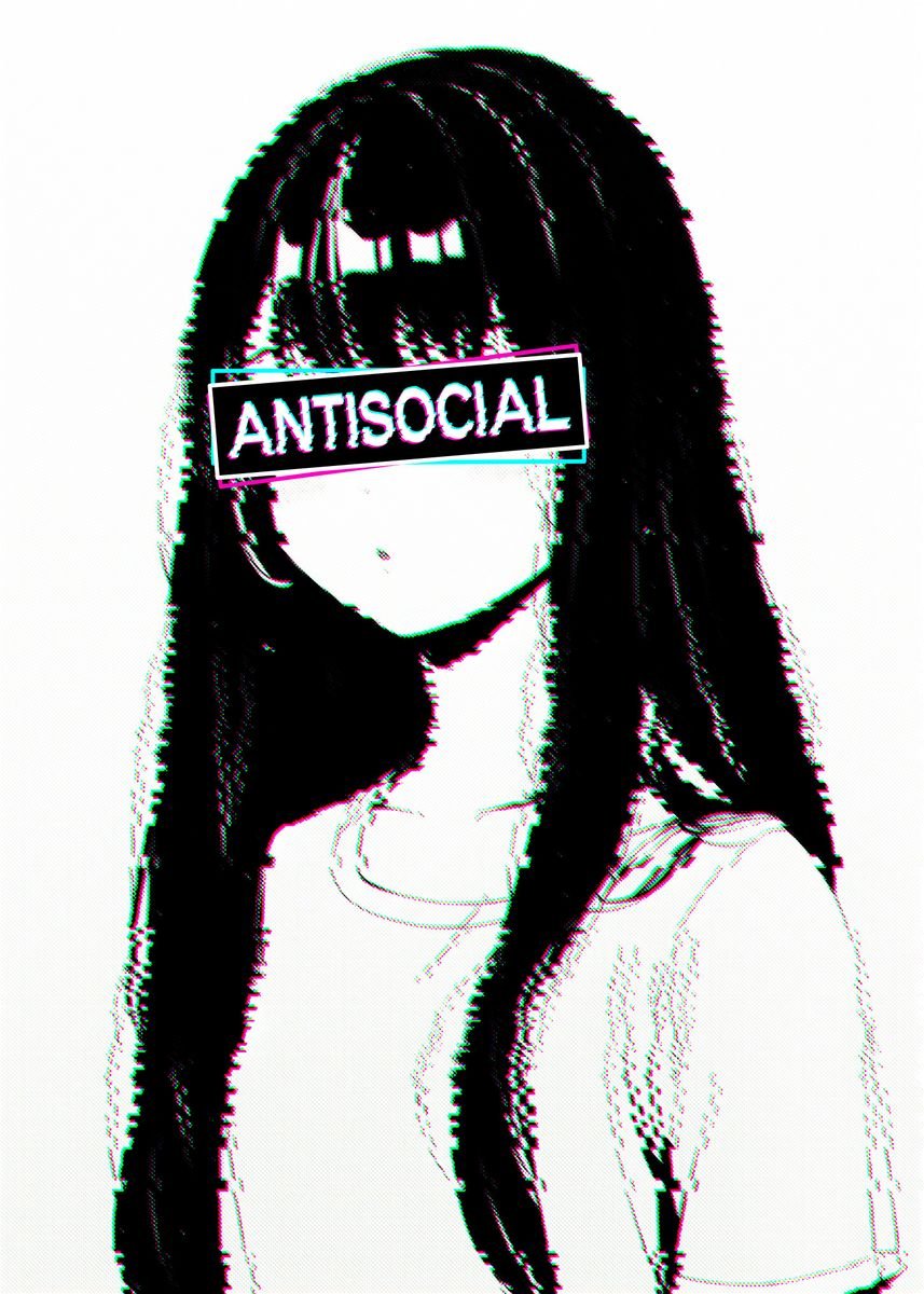 'Antisocial Sad Girl Glitch' Poster, picture, metal print, paint by ...