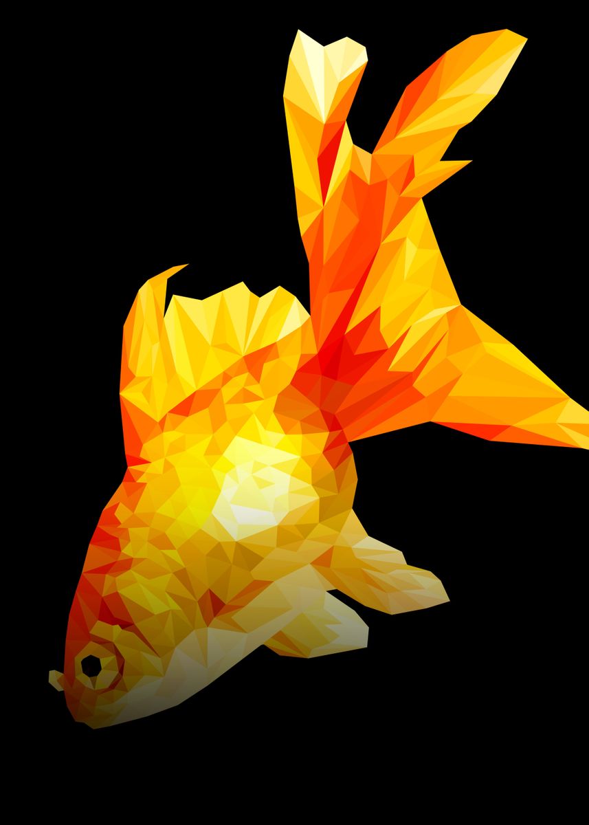 'Goldfish' Poster, picture, metal print, paint by dung nguyen Displate