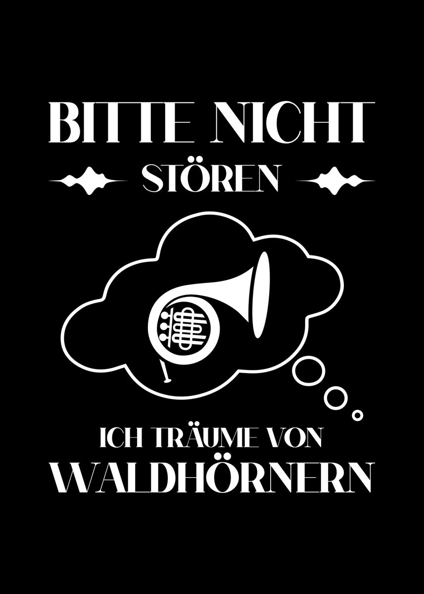 'French Horn German' Poster by Sebastian Wünsche Displate