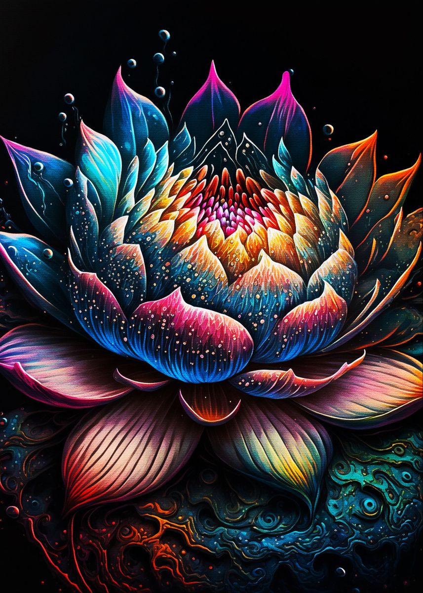 'Lotus flower art' Poster by Muh Asdar Displate