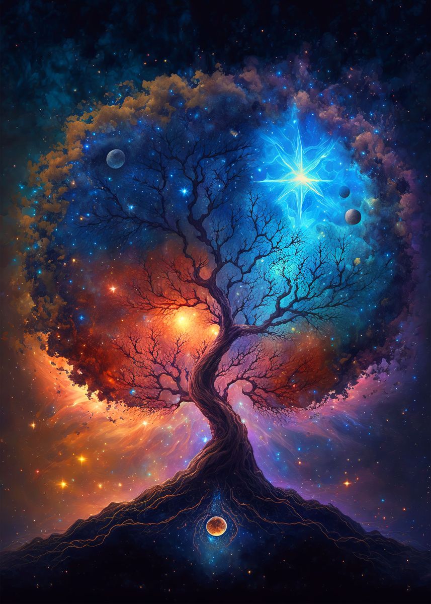 'Tree of Wisdom' Poster, picture, metal print, paint by nogar007 | Displate