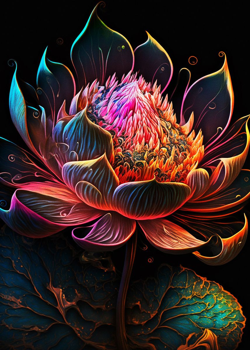 'Lotus flower new art' Poster, picture, metal print, paint by Muh Asdar ...