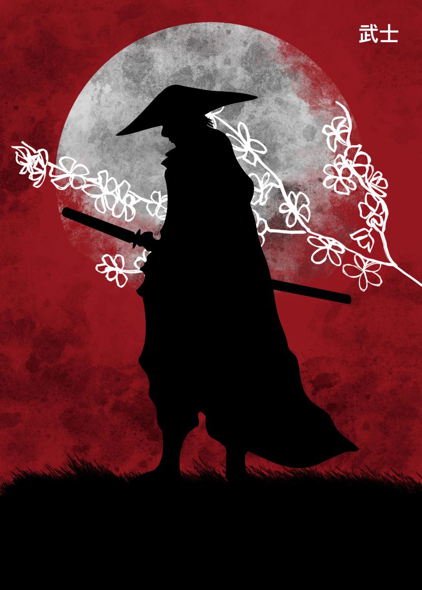 'Cherry blossom samurai' Poster, picture, metal print, paint by Aiden ...