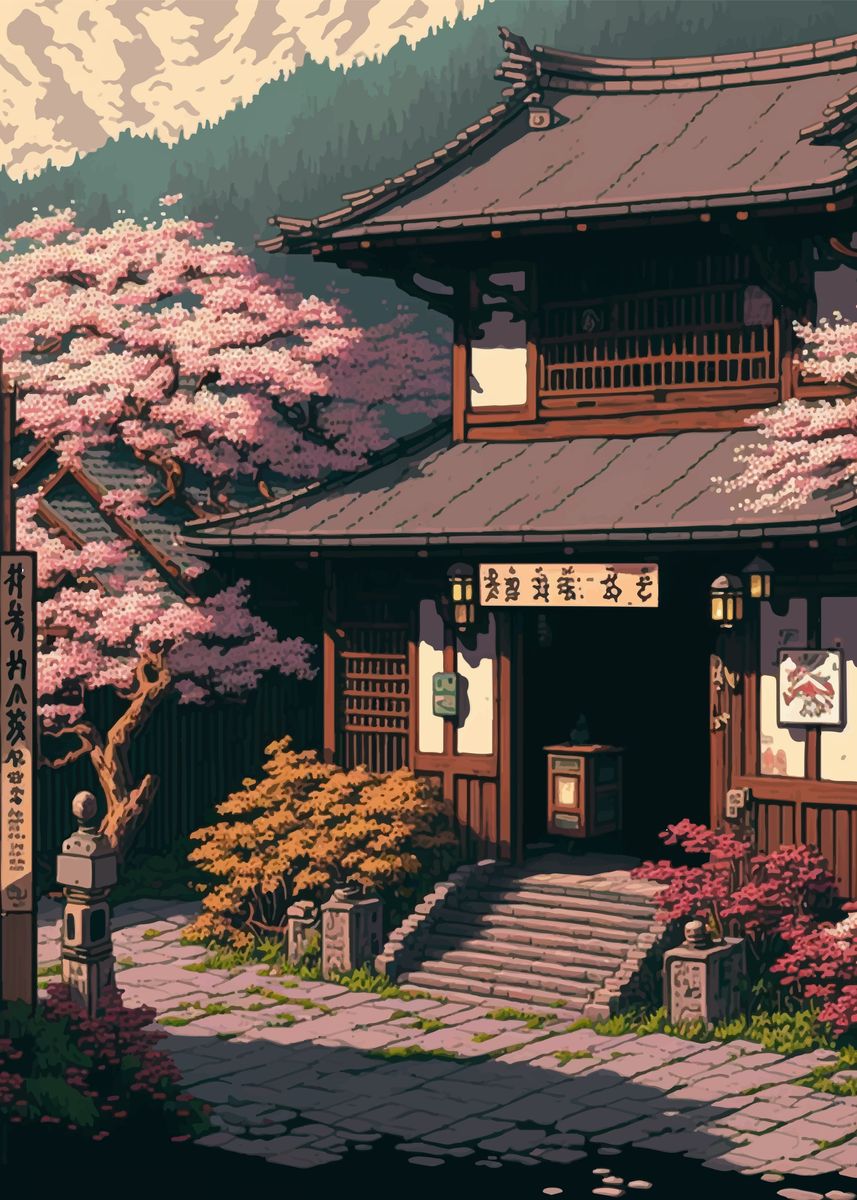 'Japan Pixel art' Poster by M Art Displate