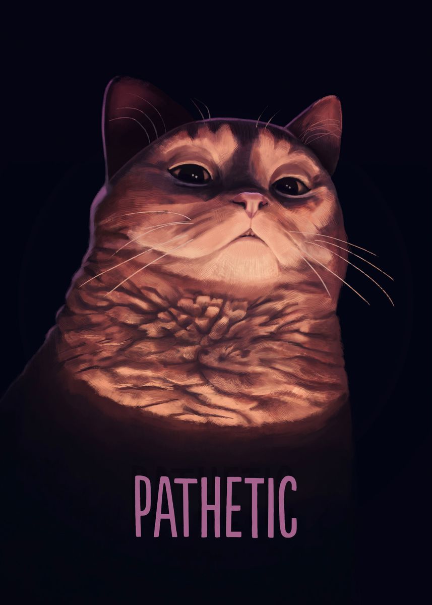 'Pathetic Cat Meme' Poster, picture, metal print, paint by Mashz Displate