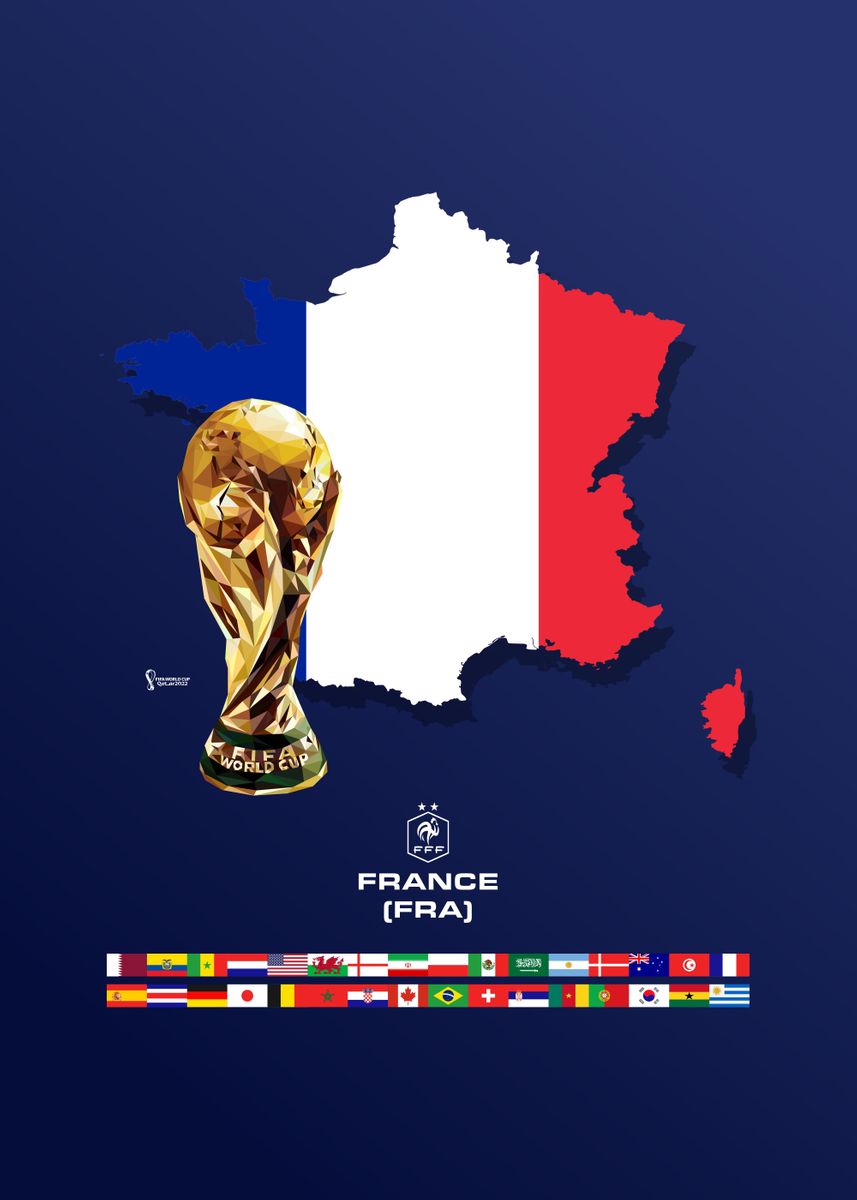 'maps world cup france' Poster, picture, metal print, paint by Most ...