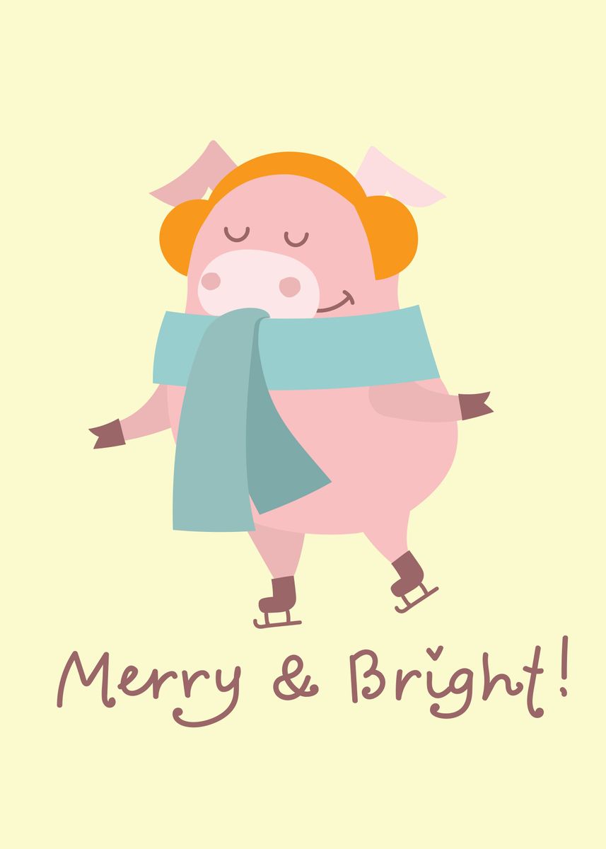 'Cute pig christmas gifts' Poster, picture, metal print, paint by Brock ...