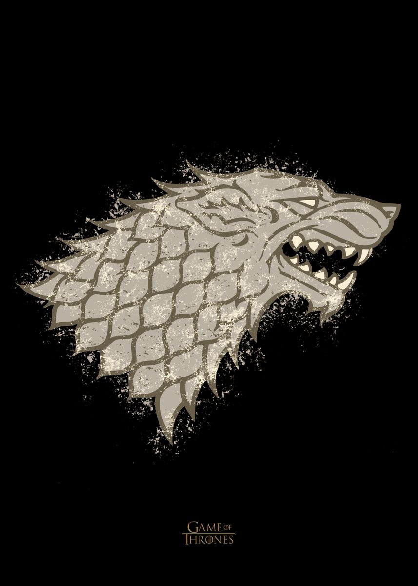 'Stark Black Sigil' Poster, picture, metal print, paint by Game of ...