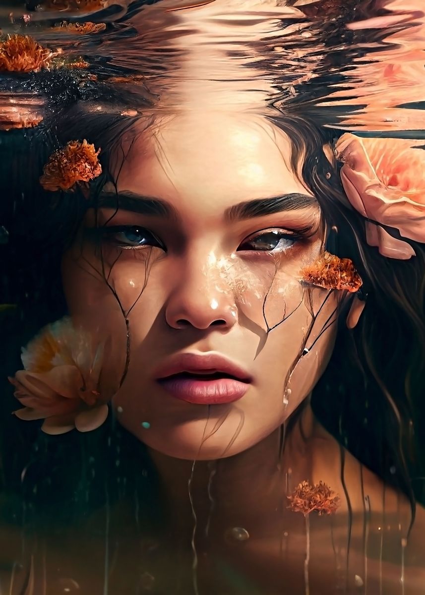 'Underwater Beauty' Poster, picture, metal print, paint by Alex