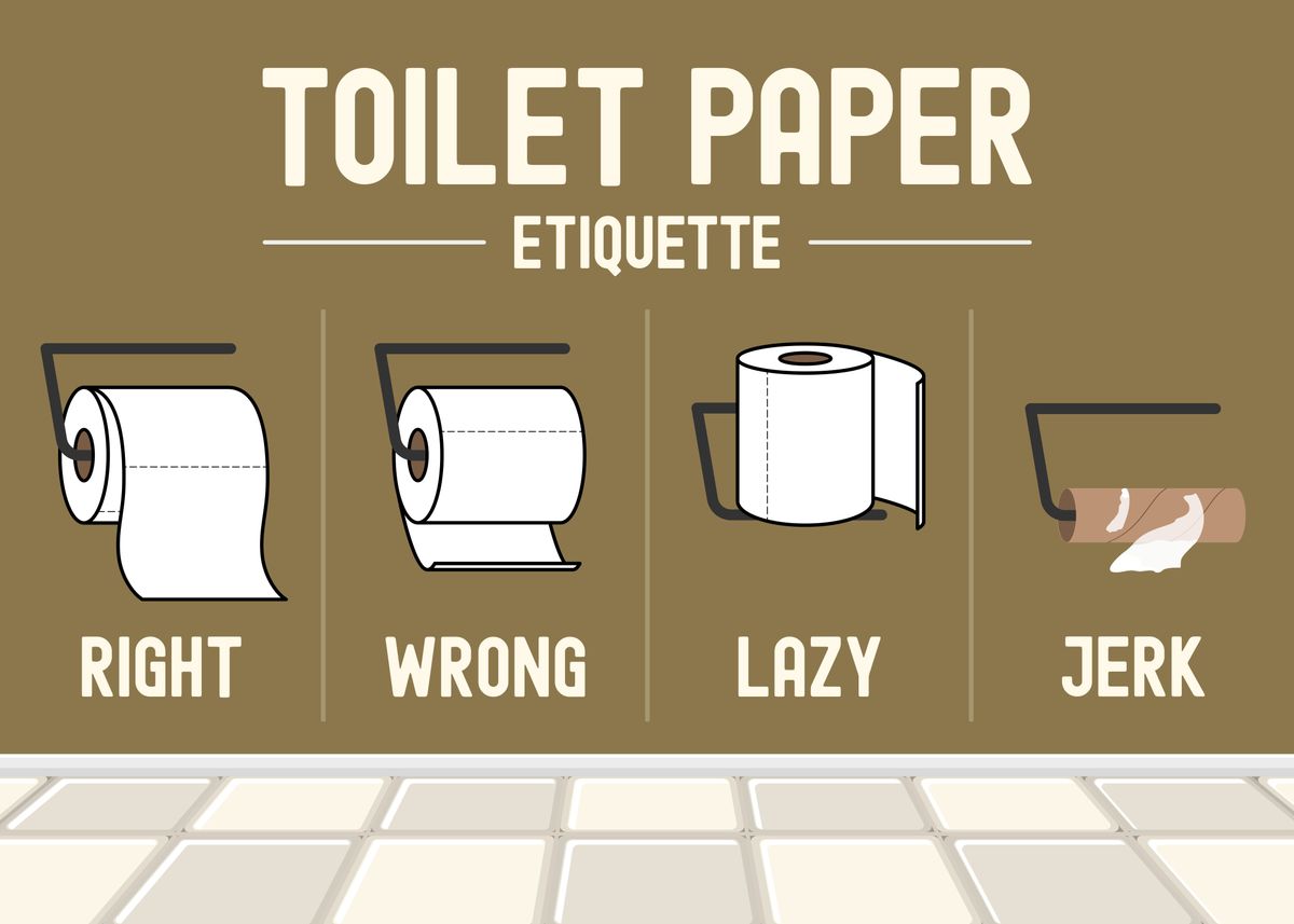 'Toilet Paper Etiquette' Poster by 84PixelDesign Displate