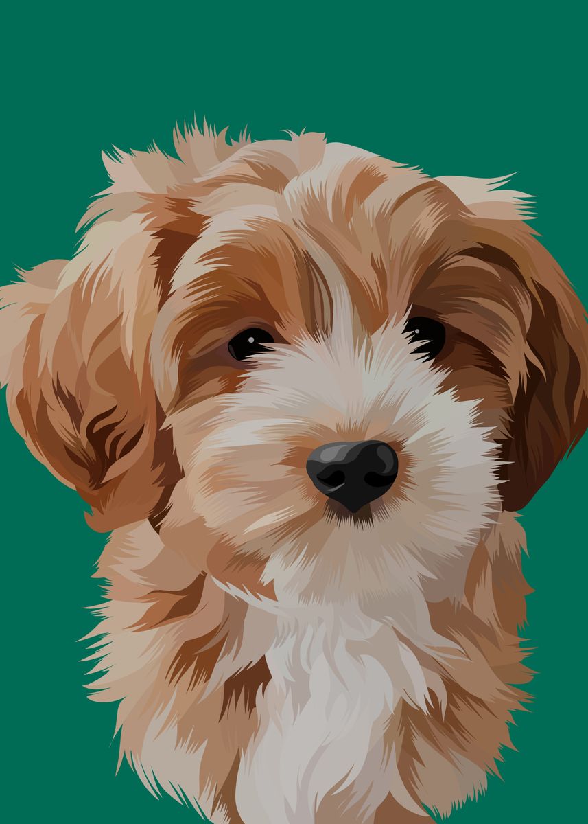 'Cute Dog' Poster, picture, metal print, paint by Sanggi Design | Displate