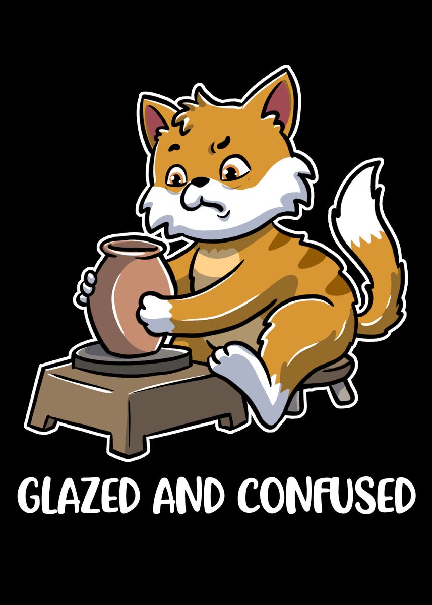 'Glazed And Confused' Poster by CatRobot Displate