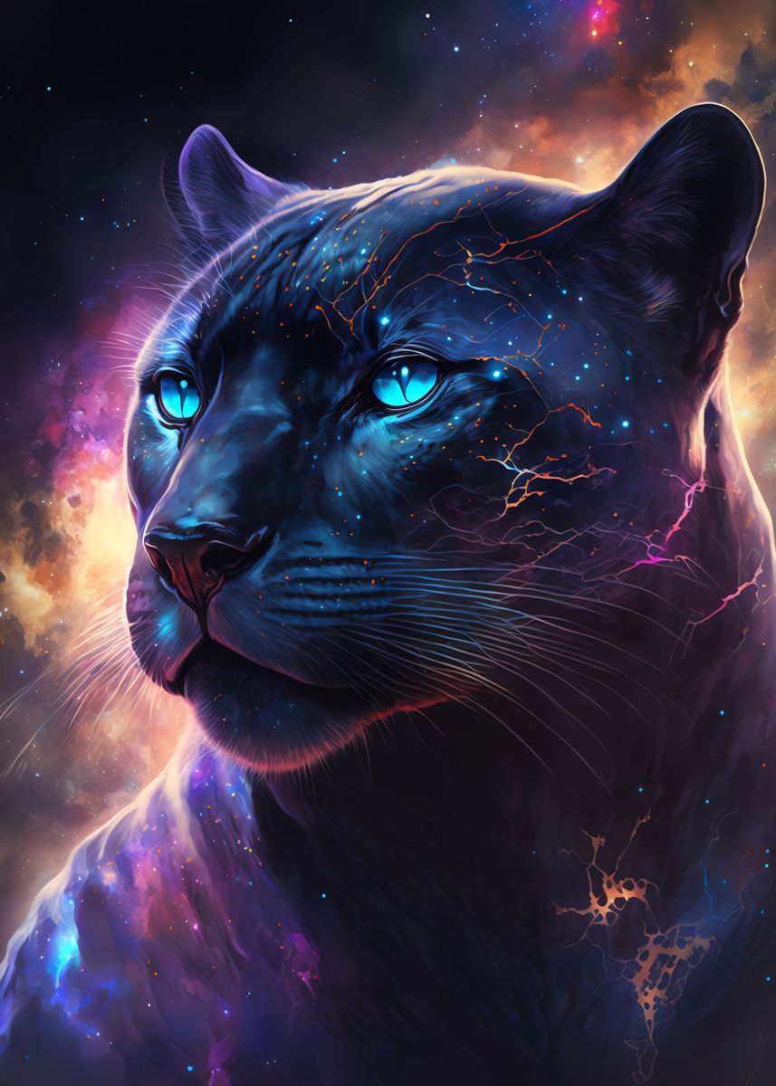 'Galaxy Panther' Poster, picture, metal print, paint by betusixart ...