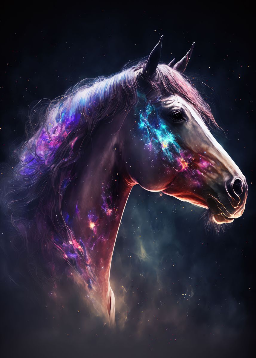 'Galaxy Horse' Poster by betusixart | Displate