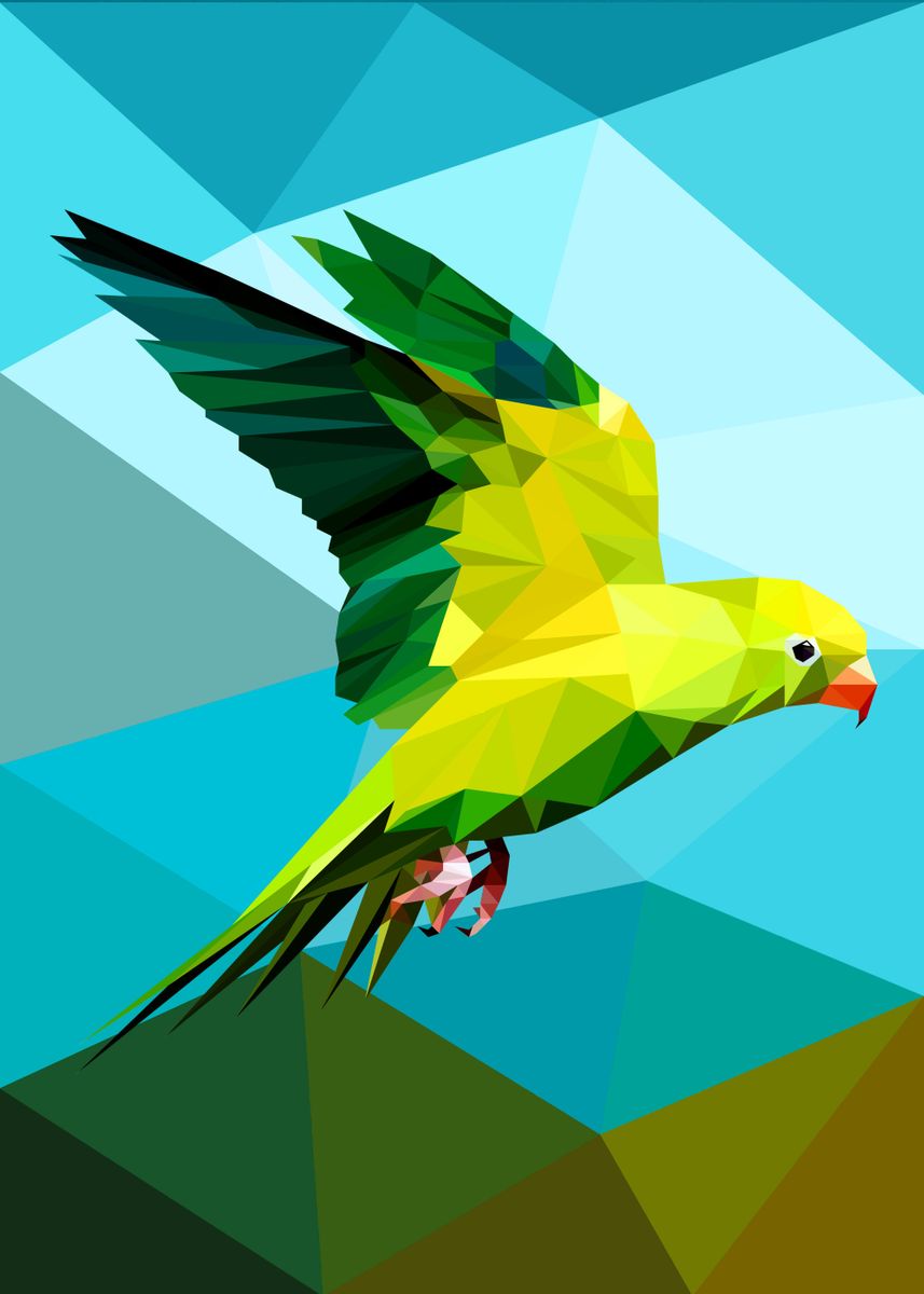 'Parrot' Poster, picture, metal print, paint by toan nguyen | Displate