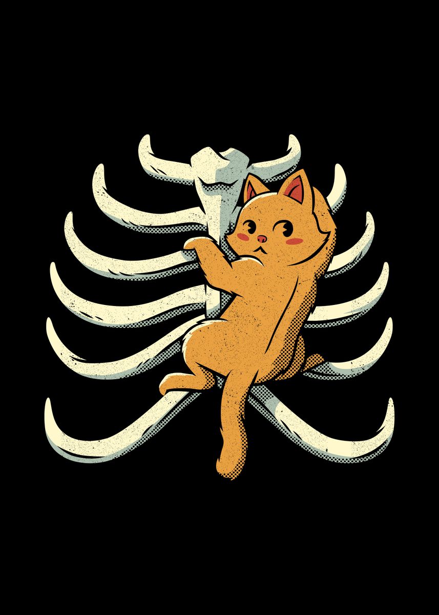 'Cat Ribs Love' Poster by Tobias Fonseca Displate