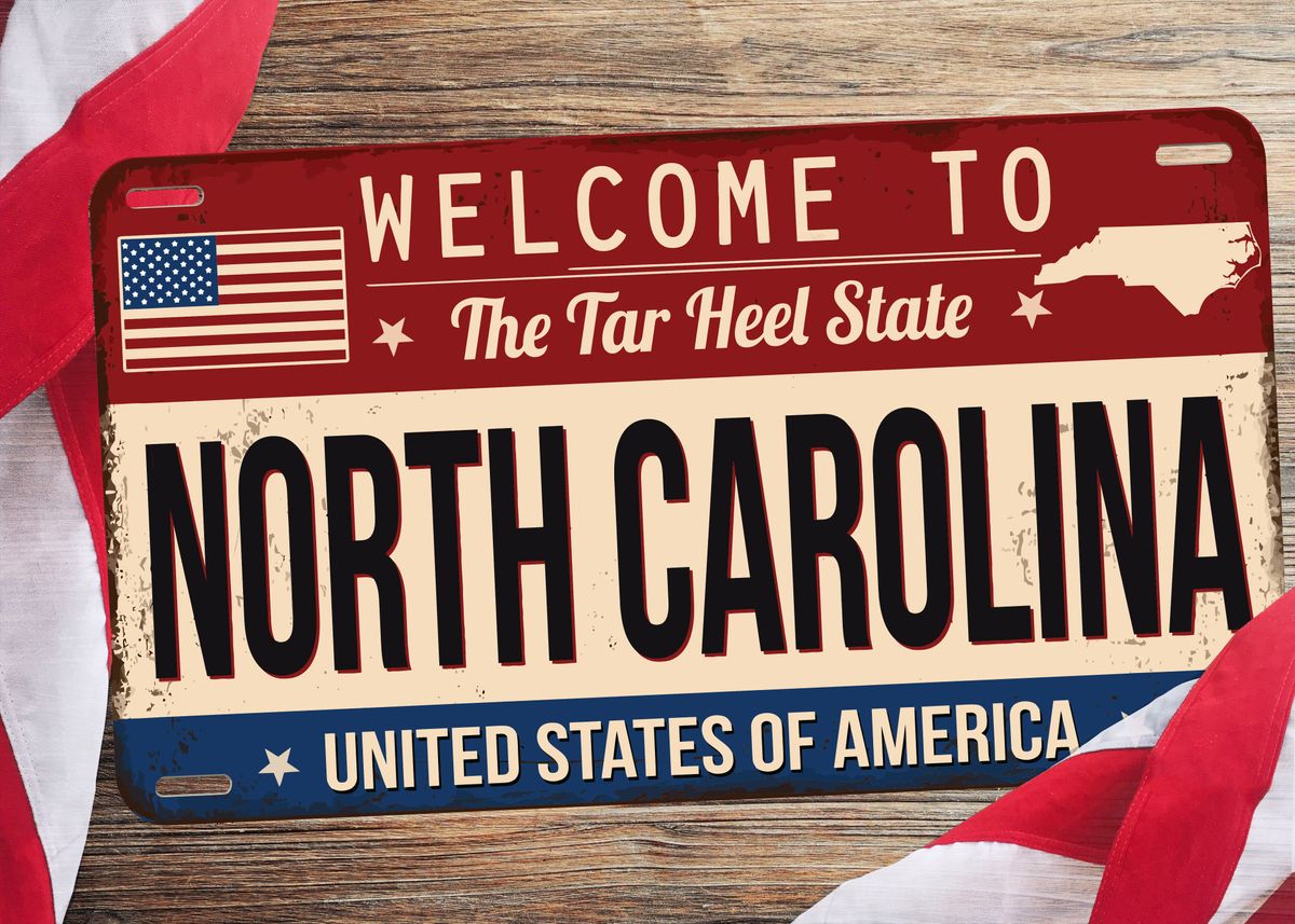 ‘NORTH CAROLINA PLATES’ Poster by Paulix Bed | Displate