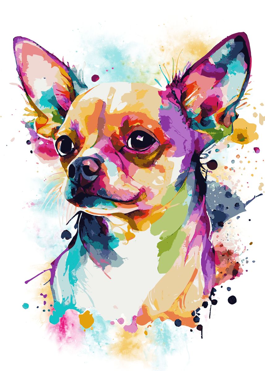 Abstract hot sale chihuahua paintings