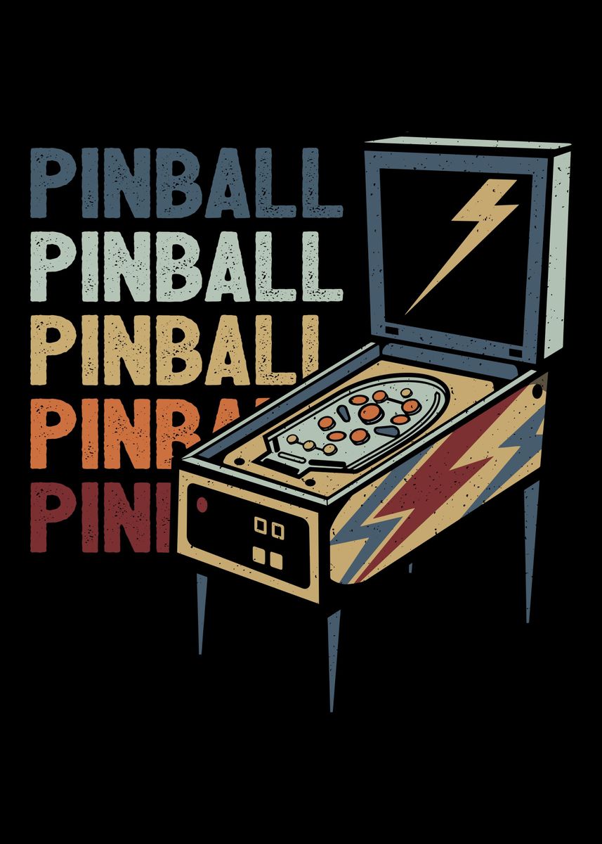 'Pinball Flipping' Poster, picture, metal print, paint by Hexor | Displate