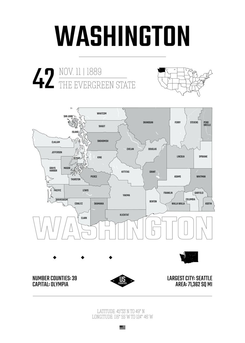 Washington State Map USA Poster Picture Metal Print Paint By 64a2c5a776b2320cb35ae65db53279d6 B31757d568befce8e2121deafc4112a1 