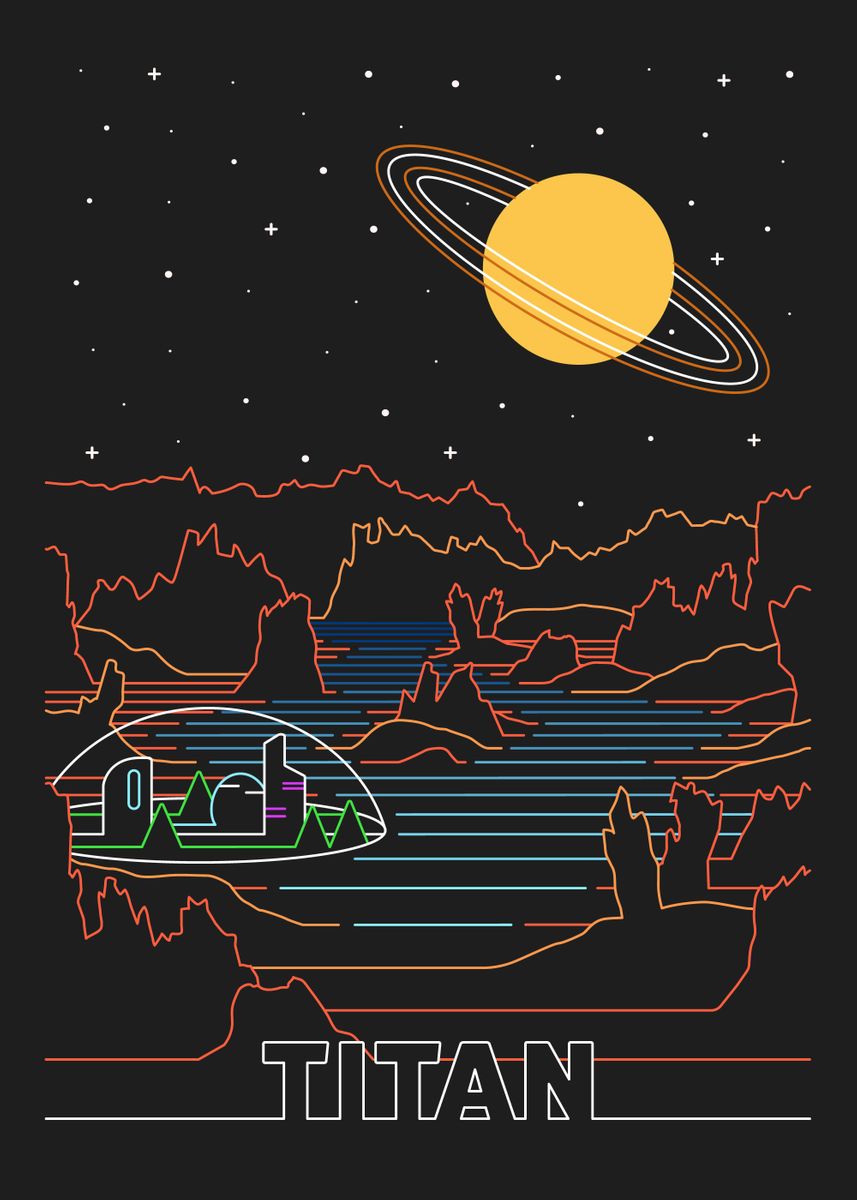 'Arcade Titan Space Travel' Poster by Bronson Lockwood | Displate