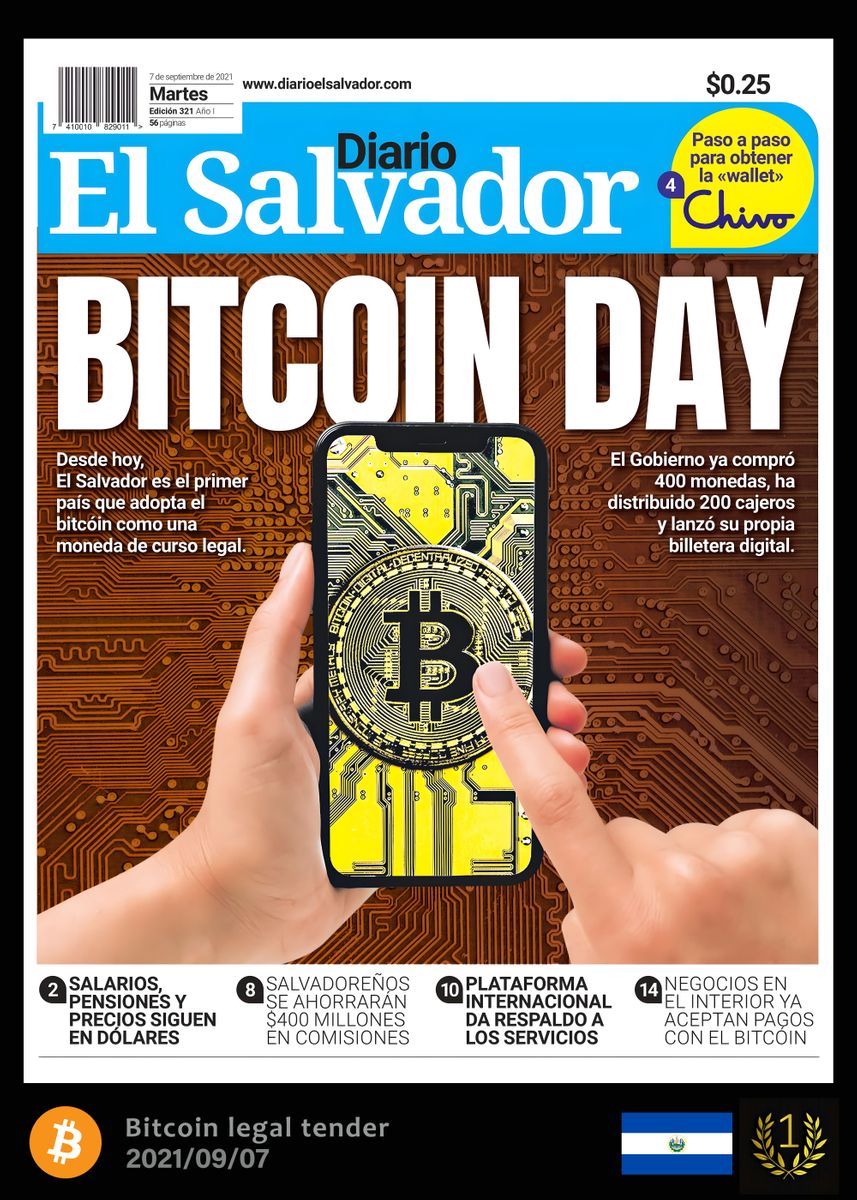 'Bitcoin day El Salvador' Poster by Crypto Révolution | Displate