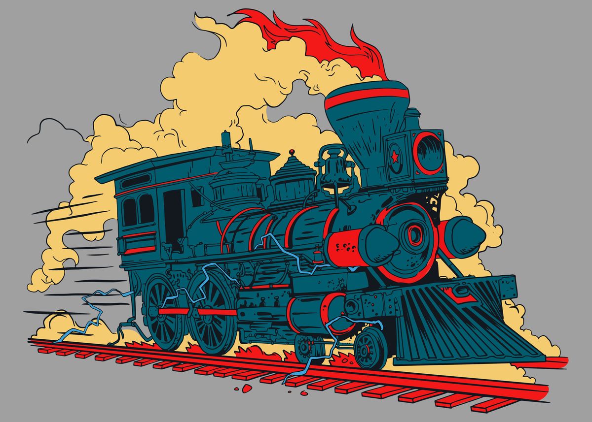 'Locomotive Steam Train ' Poster by Max Ronn | Displate