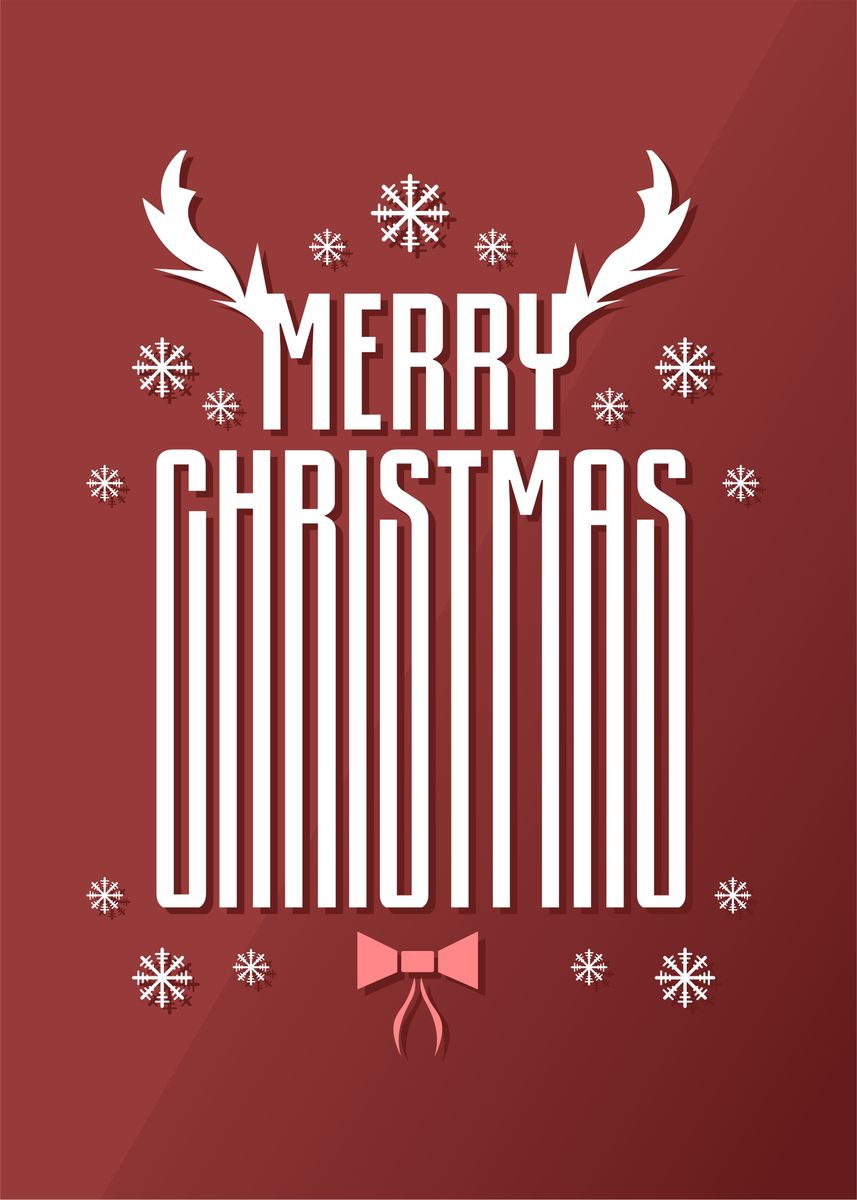 'Merry Christmas Red BG' Poster, picture, metal print, paint by Zhidane ...