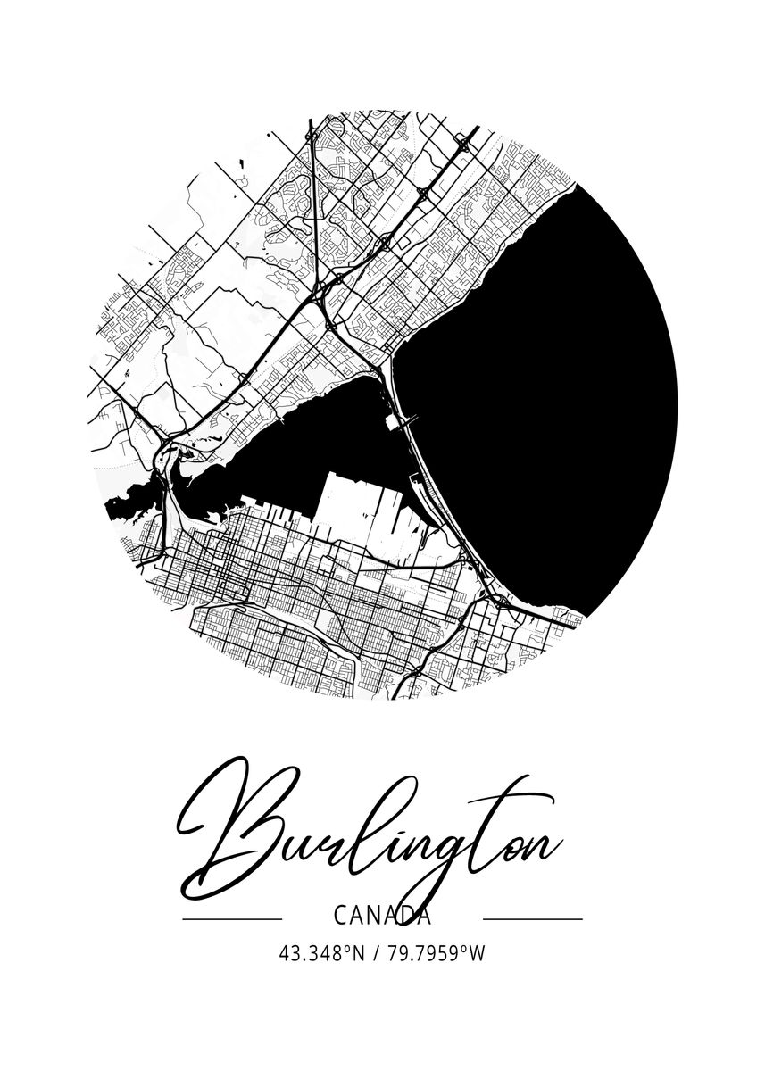 'Burlington City Map' Poster by Nae Displate