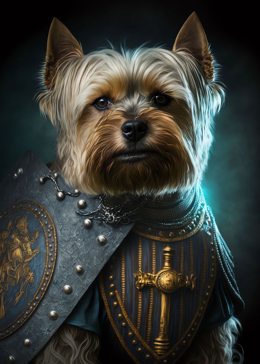 'Yorkshire Terrier Warrior' Poster, picture, metal print, paint by ...